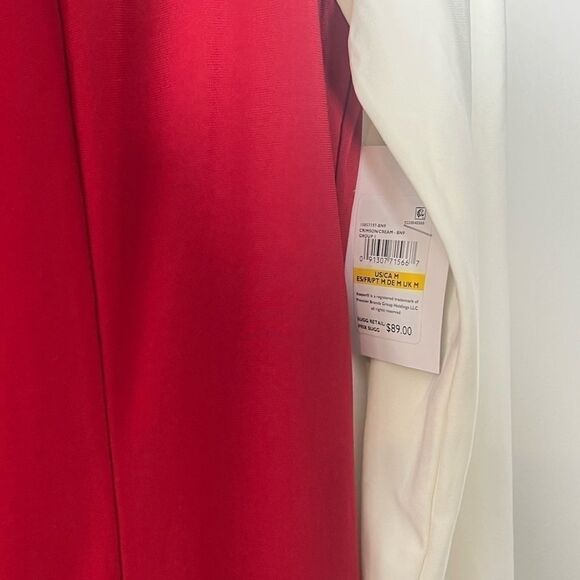 KASPER Women's Colorblock Knot-Neck Bodycon Dress Neck Dress - Size M- Red - Picture 5 of 10